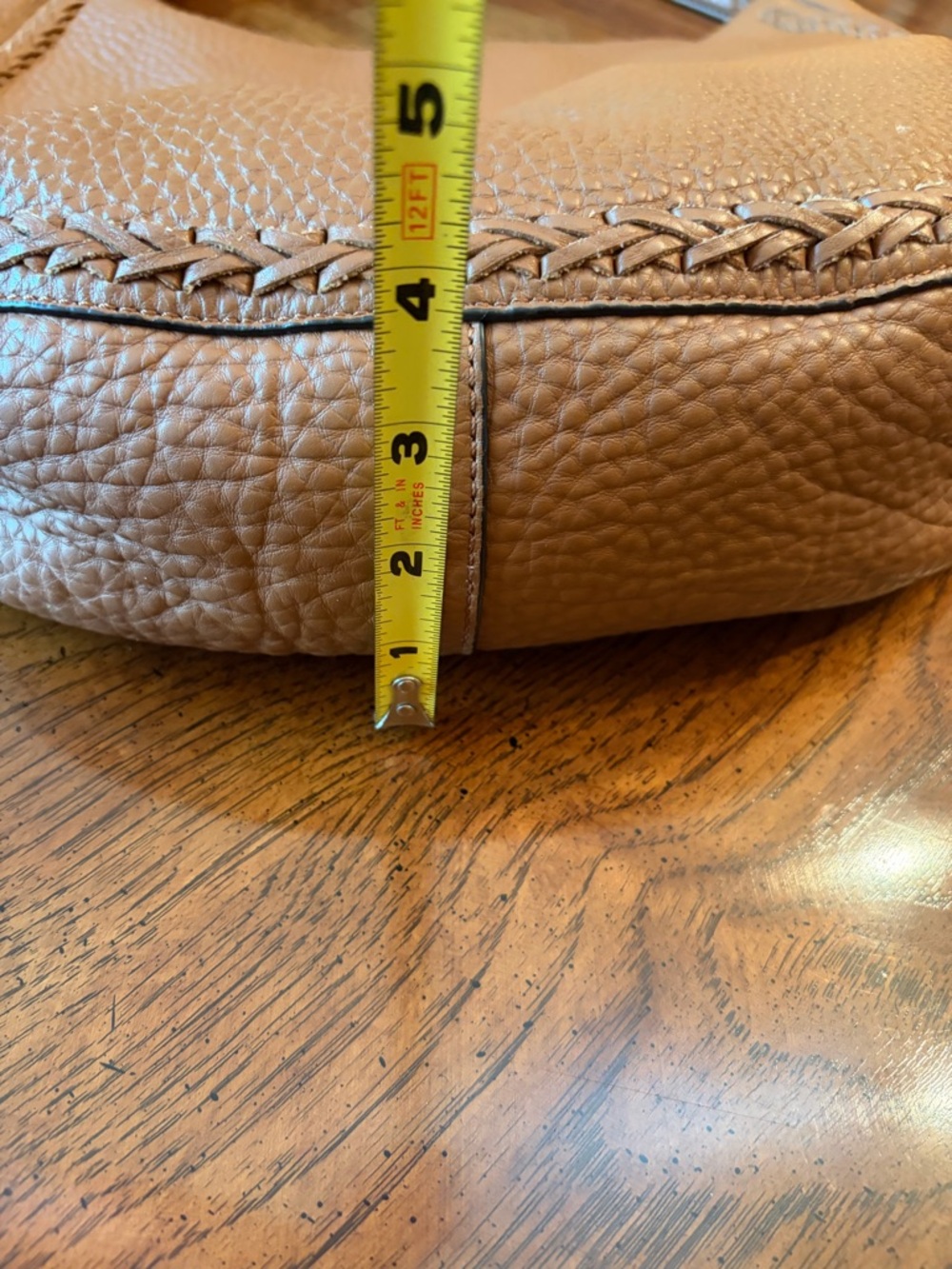Rebecca Minkoff Pebbled Leather Shoulder - Whipstitch Brown Hobo - Picture 16 of 16